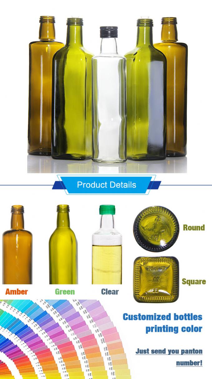 খালি মারাসকা গ্লাস তেল বোতল 100ml 750ml স্বচ্ছ সবুজ 1