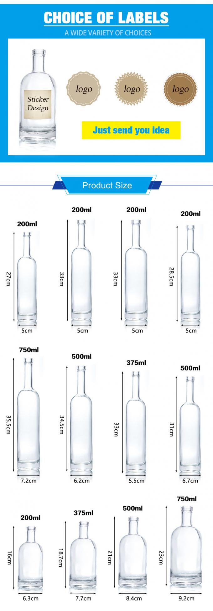 স্টক 750ml গ্লাস মদ বোতল আত্মা অ্যালকোহল ধারক ODM 7