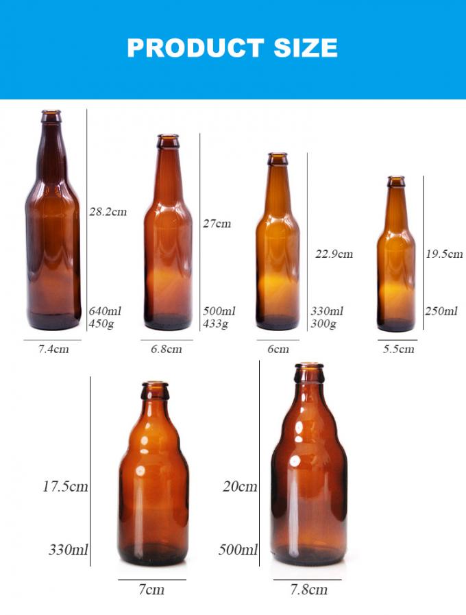 পাইকারি খালি 330ml 33cl 12oz সোডা বা রস ক্লিয়ার বিয়ার গ্লাস বোতল ঢাকনা সঙ্গে 1