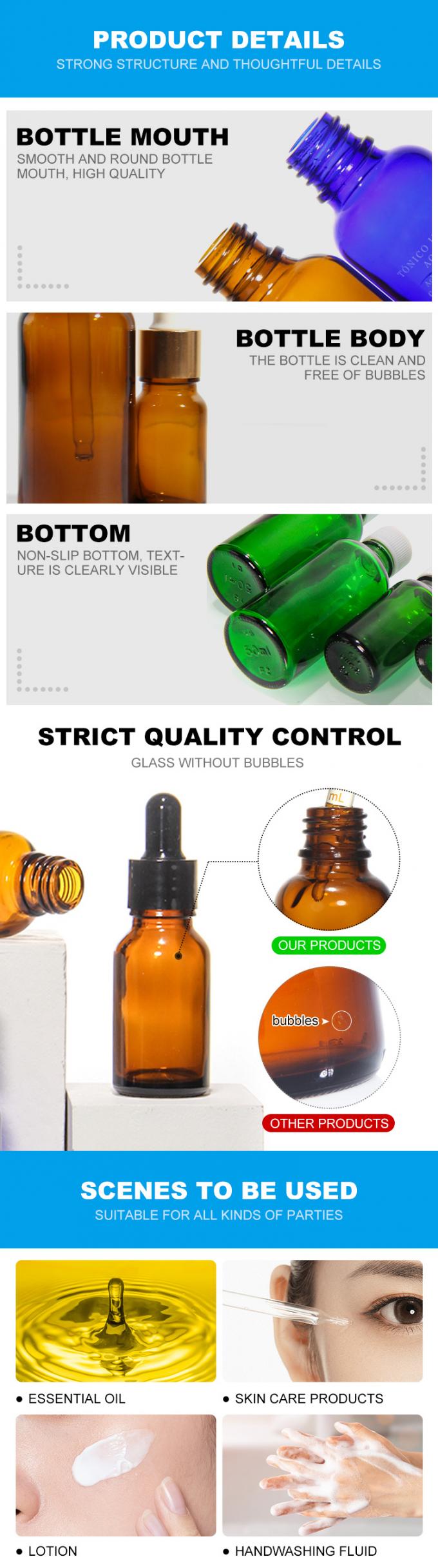 OEM 5ml 10ml 1oz অ্যাম্বার গ্লাস ড্রপপার বোতল অপরিহার্য তেল 0