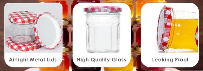 কাস্টম উচ্চ মানের 370ml 500ml মধু সঞ্চয় গ্লাস খাদ্য জার সঞ্চয় জন্য 2