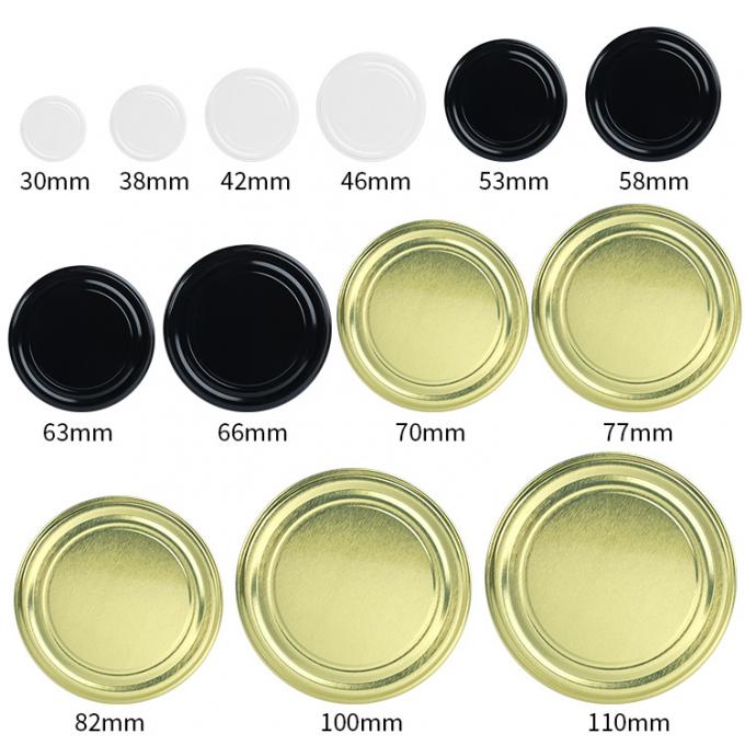 বোতল স্পাইস জার ঢাকনা কালো ধাতু 58mm 63mm 70mm 82mm 3