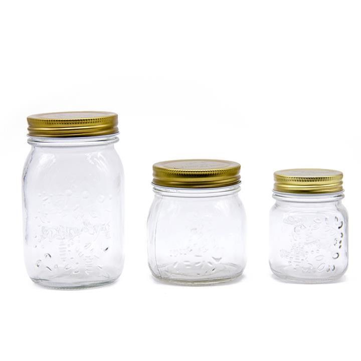 2oz 5oz 8oz 12oz রেস্টুরেন্ট বার রান্নাঘর জেলি প্রশস্ত মুখ গ্লাস মেসন ক্যান জার ক্যাপ সঙ্গে