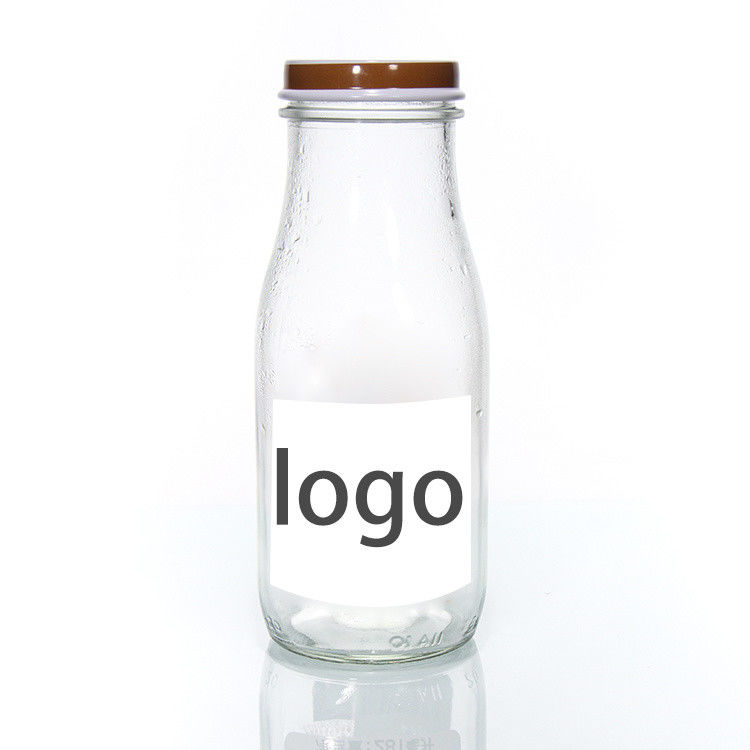 OEM 250ml 500ml 1000ml 2 লিটার গ্লাস দুধের বোতল জগ ফুড গ্রেড গোলাকার আকৃতির