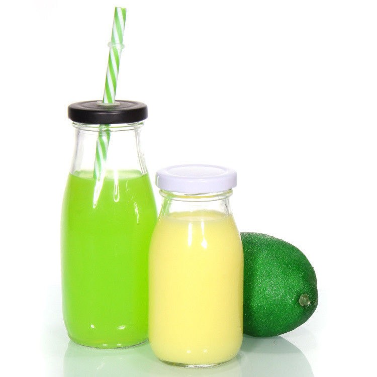 OEM 250ml 500ml 1000ml 2 লিটার গ্লাস দুধের বোতল জগ ফুড গ্রেড গোলাকার আকৃতির