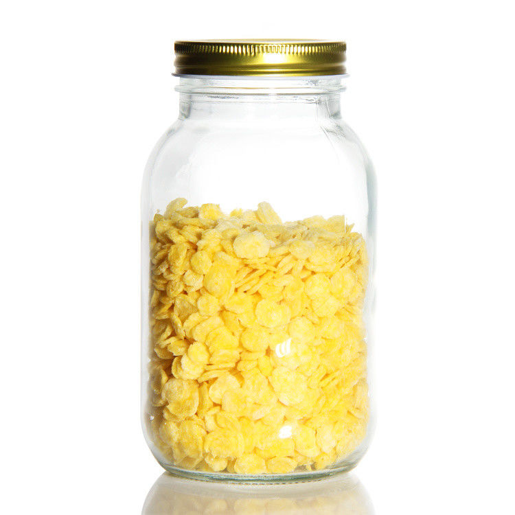 গোলাকার মেসন গ্লাস জার চা জার 12oz 16oz 500ml গ্লাস কন্টেইনার সঙ্গে সোনার lids