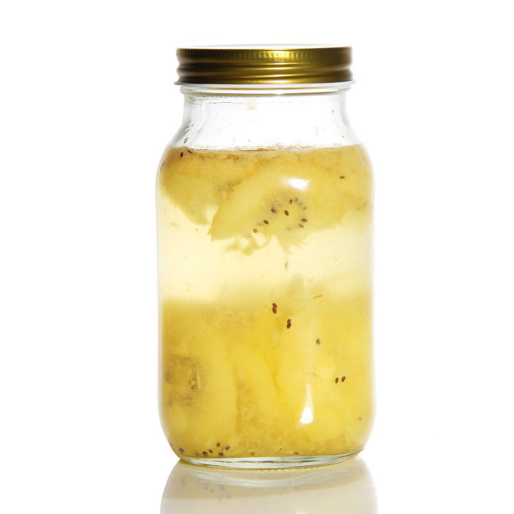 গোলাকার মেসন গ্লাস জার চা জার 12oz 16oz 500ml গ্লাস কন্টেইনার সঙ্গে সোনার lids