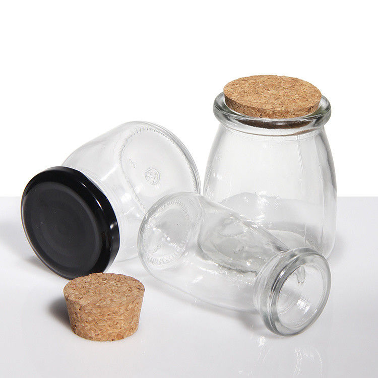 OEM গ্লাস পুডিং জার স্পাইস জার কর্ক ক্যাপ 50ml 100ml 150ml