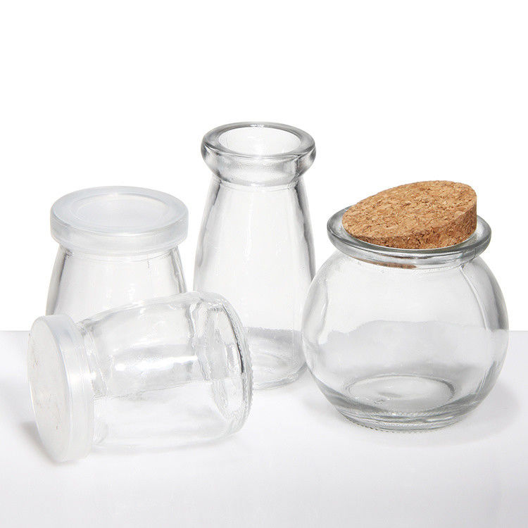 OEM গ্লাস পুডিং জার স্পাইস জার কর্ক ক্যাপ 50ml 100ml 150ml