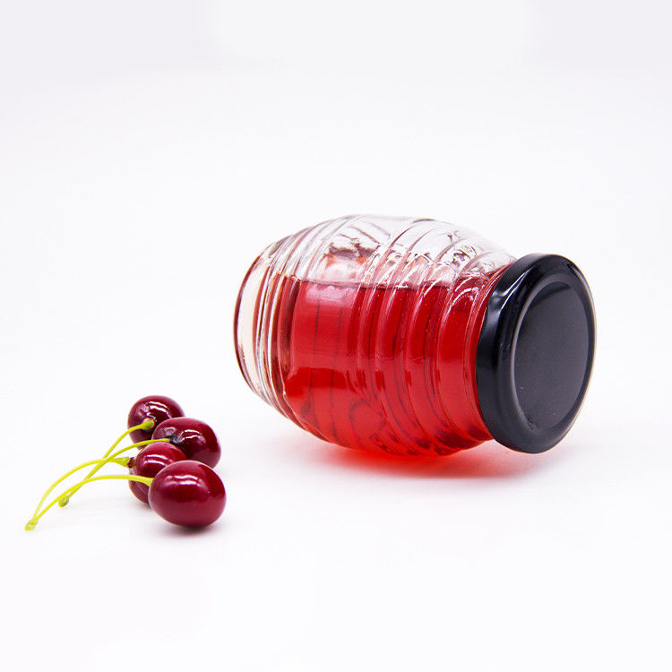 কাস্টম লেবেল হেক্সাগন আকৃতির 100ml 180ml 380ml মধু জ্যাম গ্লাস জার মধু জন্য জলপাই ফল