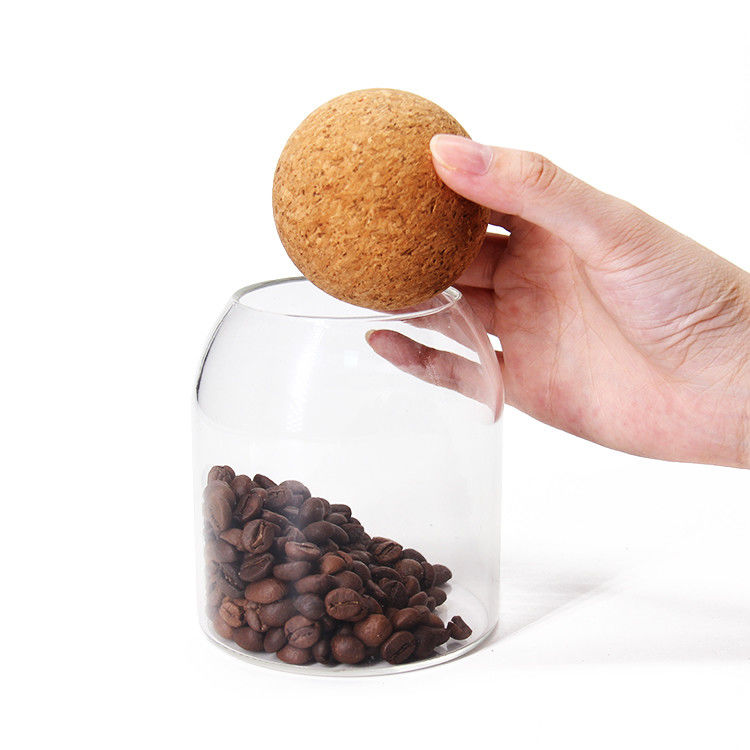 ব্যক্তিগতকৃত কাস্টম 500Ml বায়ু tightly উচ্চ Borosilicate সীল পাত্র কর্ক ঢাকনা সঙ্গে