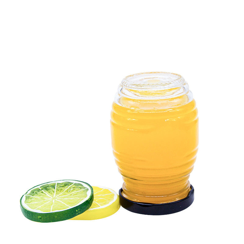 ব্যক্তিগতকৃত কাস্টম 2oz 3oz 100Ml 500Ml 1000Ml ধাতু ঢাকনা সহ স্বচ্ছ গ্লাস মধু জার