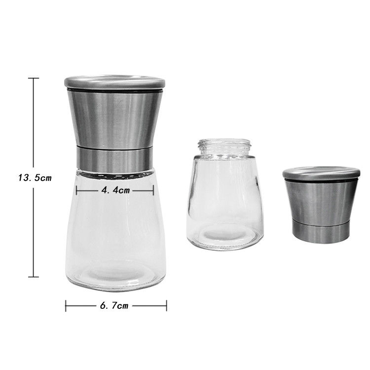 লেবেল সহ খালি 4oz মশলা গ্লাস জার মশলা সংগঠক জার লেবেল আকাসিয়া ধাতু ঢাকনা