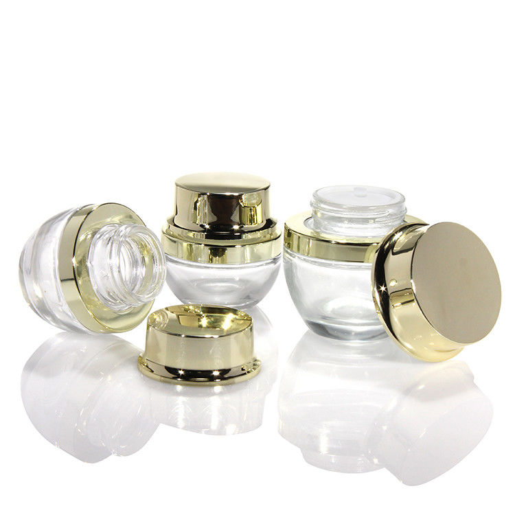 ক্রিম গ্লাস জার পাইকারি 5Ml 10Ml 15Ml 20Ml 30Ml 50Ml কসমেটিকস চুলের ক্রিম গ্লাস জার ক্যাপ সহ