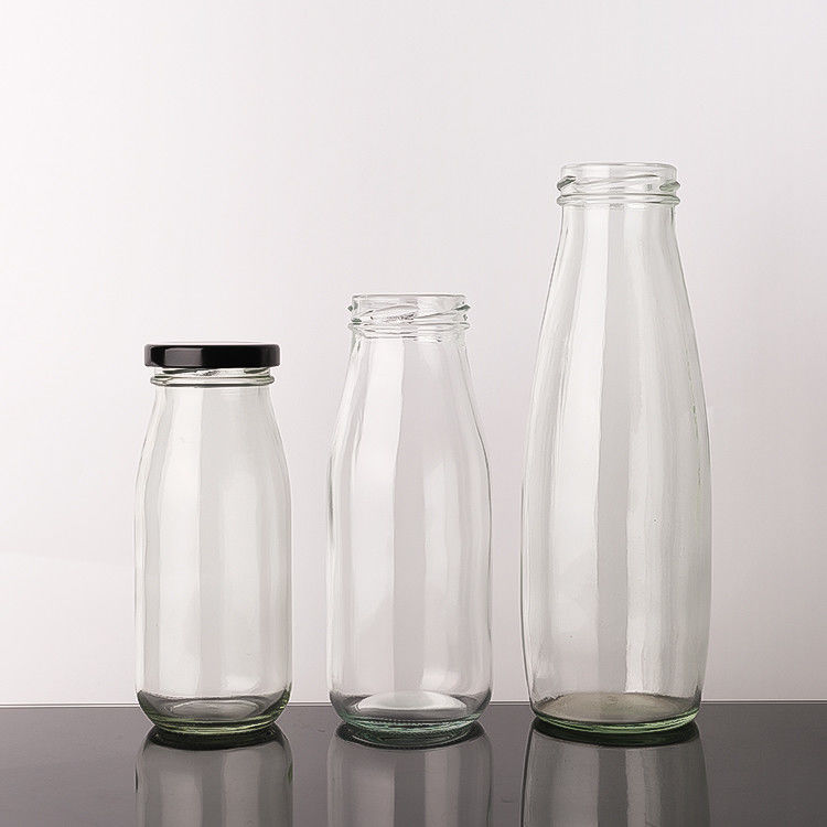 বিনামূল্যে নমুনা 100Ml 200Ml 350Ml প্যাস্টেরাইজেশন কোল্ড ব্রু চা দুধ গ্লাস বোতল ধাতু ঢাকনা সঙ্গে