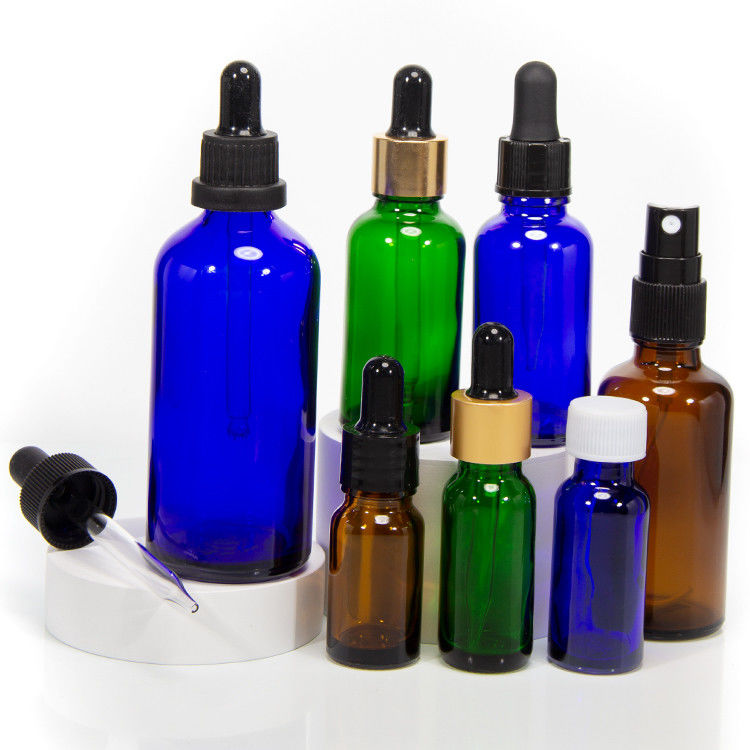 বিলাসবহুল 1oz 2oz 20ml 30ml 50ml কসমেটিক খালি সমতল কাঁধ সিরাম অপরিহার্য তেল গ্লাস ড্রপার বোতল
