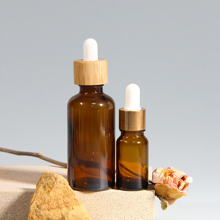 প্রয়োজনীয় তেল 15ml 30ml 60ml খালি ইউভি গোল্ড লেপ মদ গ্লাস ড্রপপার বোতল