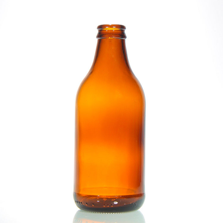 330ml 11oz উচ্চ সিলিন্ড ক্লিয়ার সোডা ওয়াটার খালি বোতল ক্রাউন ক্যাপ সঙ্গে বাল্ক প্যাকিং মধ্যে