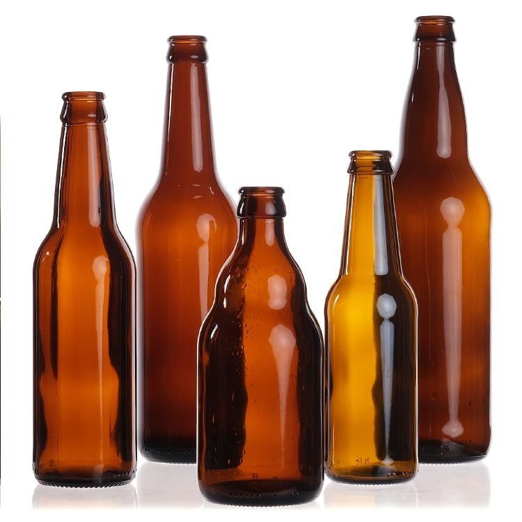 পাইকারি খালি 330ml 33cl 12oz সোডা বা রস ক্লিয়ার বিয়ার গ্লাস বোতল ঢাকনা সঙ্গে