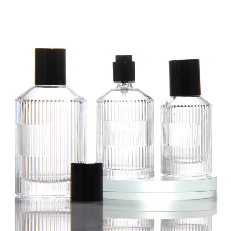 সিলিন্ডার স্বচ্ছ সুগন্ধি বোতল OEM 50Ml গ্লাস সুগন্ধি বোতল সঙ্গে উপহার বক্স পাম্প স্প্রেয়ার