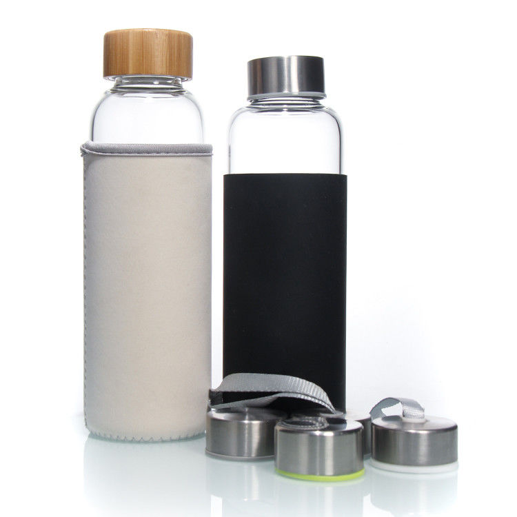 কাস্টমাইজড লোগো উচ্চ Borosilicate গ্লাস জল বোতল Tumbler BPA বিনামূল্যে পানীয় জল বোতল