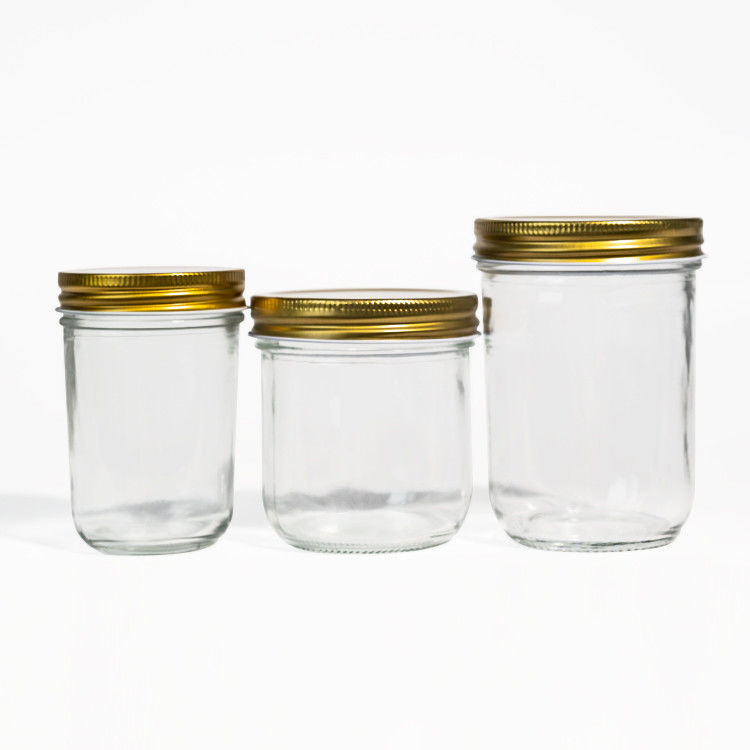 কাস্টম 380ml 470ml 750ml 1000ml 16oz 24oz 32oz Wide Mouth Mason Glass Jar With Lid in Bulk