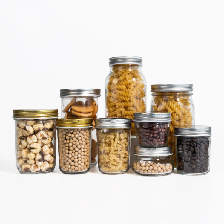 কাস্টম 380ml 470ml 750ml 1000ml 16oz 24oz 32oz Wide Mouth Mason Glass Jar With Lid in Bulk