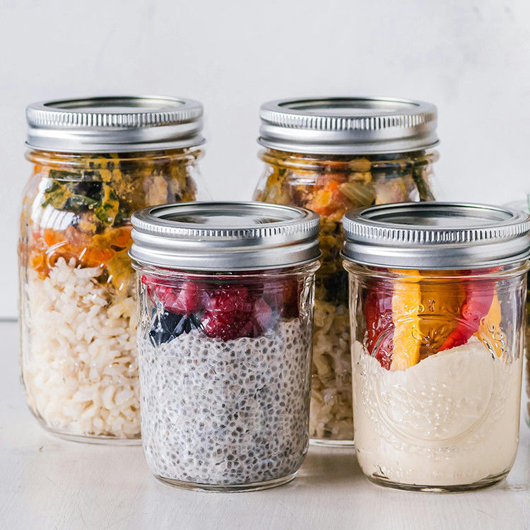 কাস্টম 380ml 470ml 750ml 1000ml 16oz 24oz 32oz Wide Mouth Mason Glass Jar With Lid in Bulk